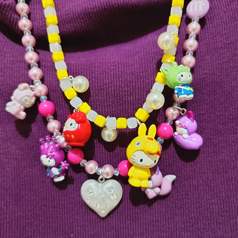 

Fashion Crystal Animal Pendant Necklace for Women Cat Collar Short Choker Cute Resin Cartoon Jewelry Gift