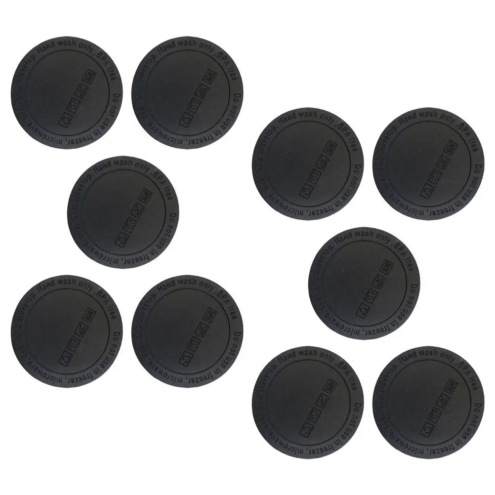 10Pcs Silicone Bottoms Protective Anti-Slip Tumbler Pads Heat Resistant Bottle Mats Reusable Cup Bottom for Kitchen Restaurant