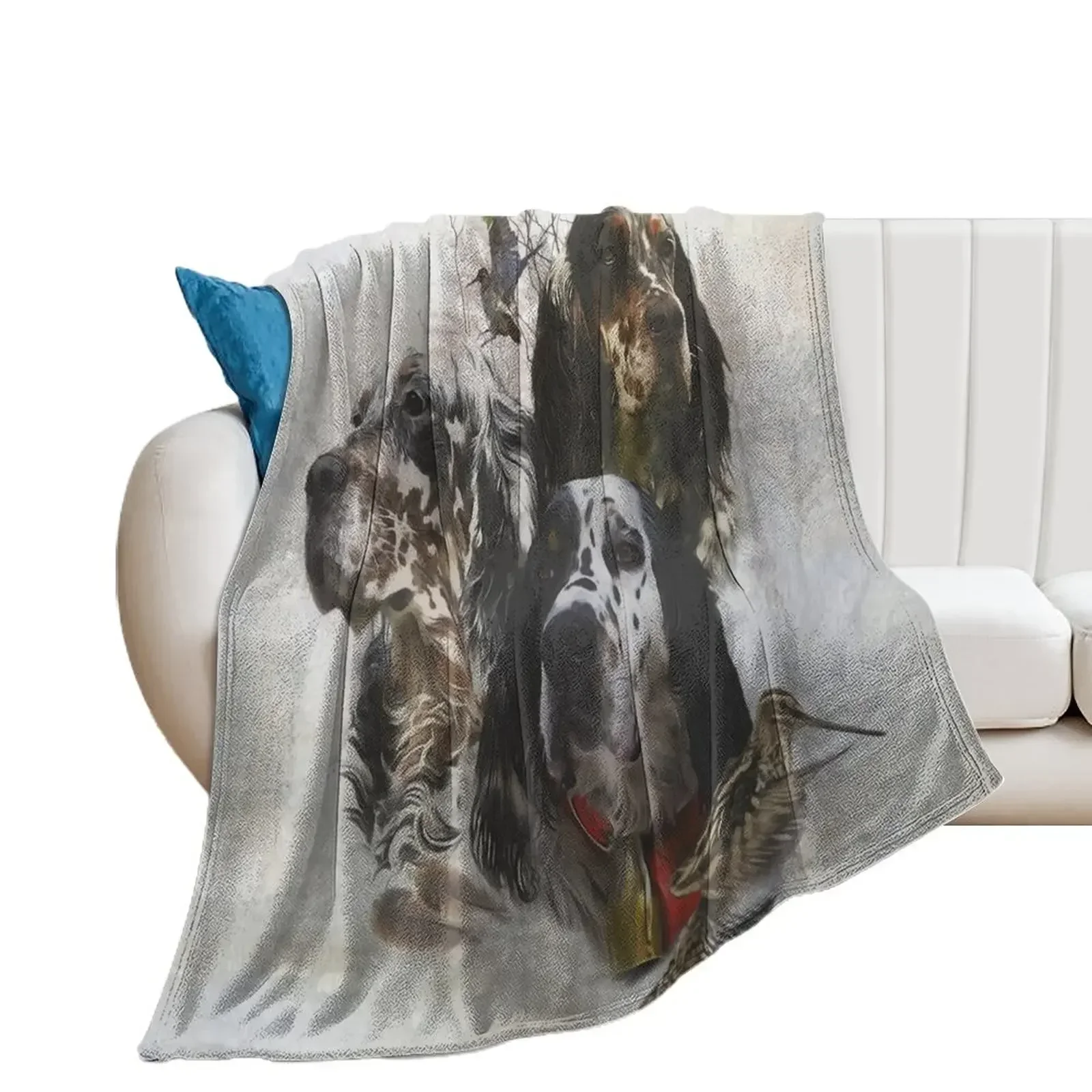 English Setter , Woodcock Hunting Season Throw Blanket Thin Decorative Sofa Blankets