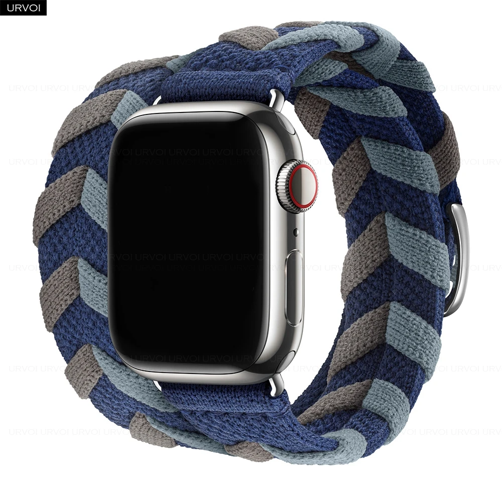 URVOI Bridon Double Tour for Apple Watch band Ultra 2 series 10 9 8 7 6 5 knit hand-braided 3D chevron pattern strap for iWatch