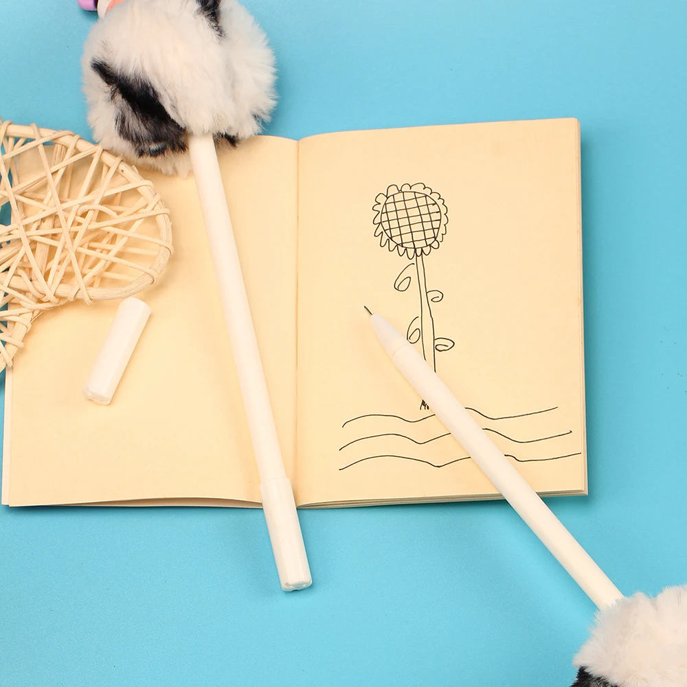 Cute Plush Cow Gel Pen Creative Press Office Gift School Supplies Stationery Kawaii Funny Pens