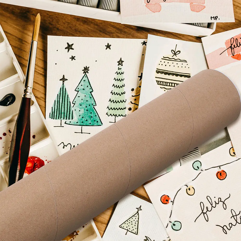 

2Pcs Kraft Paper Poster Tubes Round Storage Tubes for Artwork Documents Invoices Mailing Tube Cardboard Shipping Tube Poster