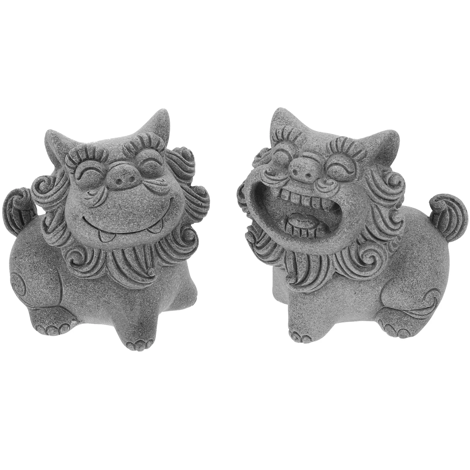 

2Pcs Mini Lion Ornament Handmade Decorative Garden Tabletop Decor Aquarium Lion Statue Small Sculpture for Home
