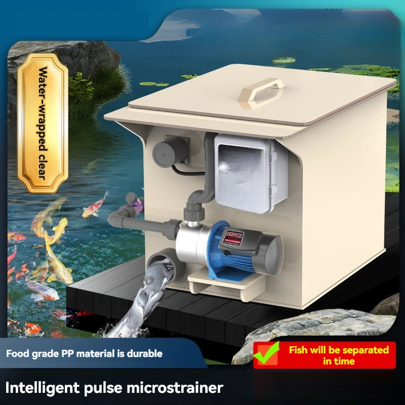 Fish Pond Filter Drum Microfiltration Machine Water Circulation Purification System Automatic Backwash System Equipment