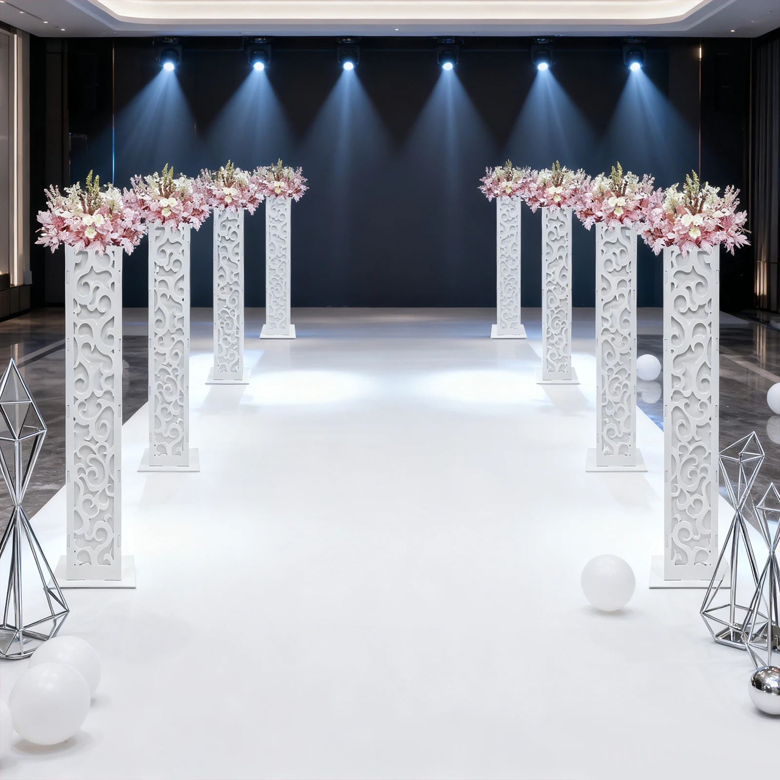 8 colonnes de fleurs de mariag - Outdoor Lighting Wedding Decor avis et prix