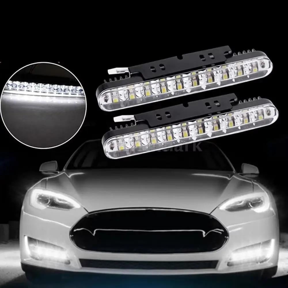 

Bad Weather 12V LED Daytime Running Light Super Bright 30 LED Amber Turn Signal Daytime White Flexible DRL Driving Lamp Car