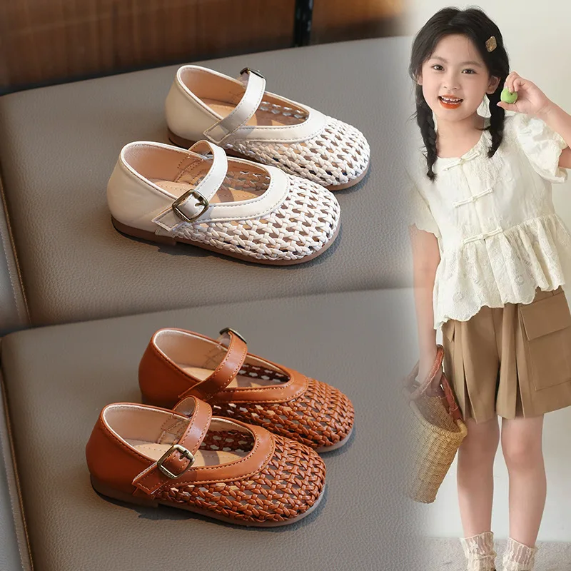 2026 New Children's Flats Summer Breathable Princess Shoes for Girls Simple Fashion Kids Causal Shoes Soft Soled Trend Versatile