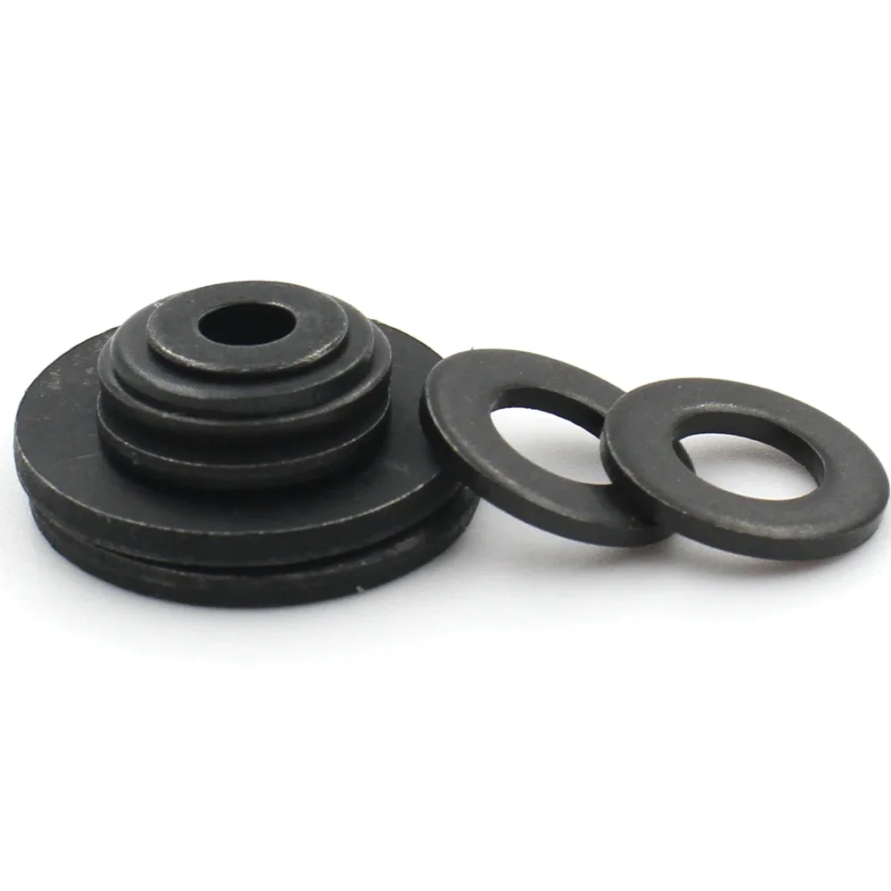 1-100pcs M2 M2.5 M3 M4 M5 M6 M8 M10 M12 M14 M16 M18 M20 M22-M45 Grade 8.8 Black Carbon Steel Flat Washer Plain Gasket DIN125