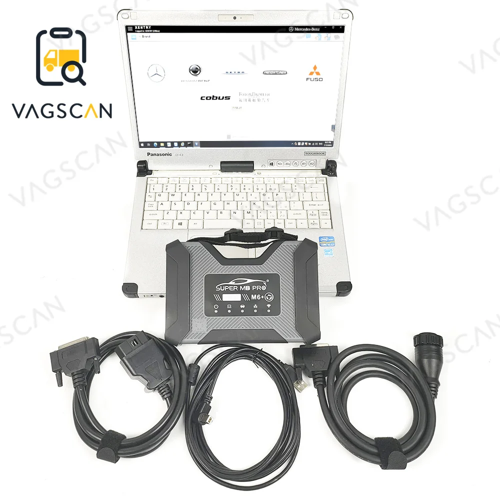 

Latest Version CF19 Laptop DOIP SUPER MB PRO M6+ with（Lan + OBD2 16pin Main Test Cable）Wireless Star Diagnosis Tool