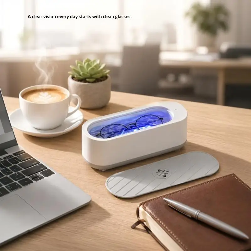 Dual-Mode Ultraschall-Brillenreiniger USB Wiederaufladbar Batteriebetrieben Tragbare Reinigungsmaschine für Schmuck und Reisen – Detail 7