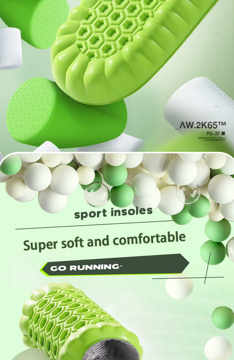 Stoßdämpfende Sport-Einlegesohlen für Herren und Damen, Outdoor-Laufsohlen, weiche, elastische Sohle, atmungsaktive, bequeme Einlegesohlen – Detail 2