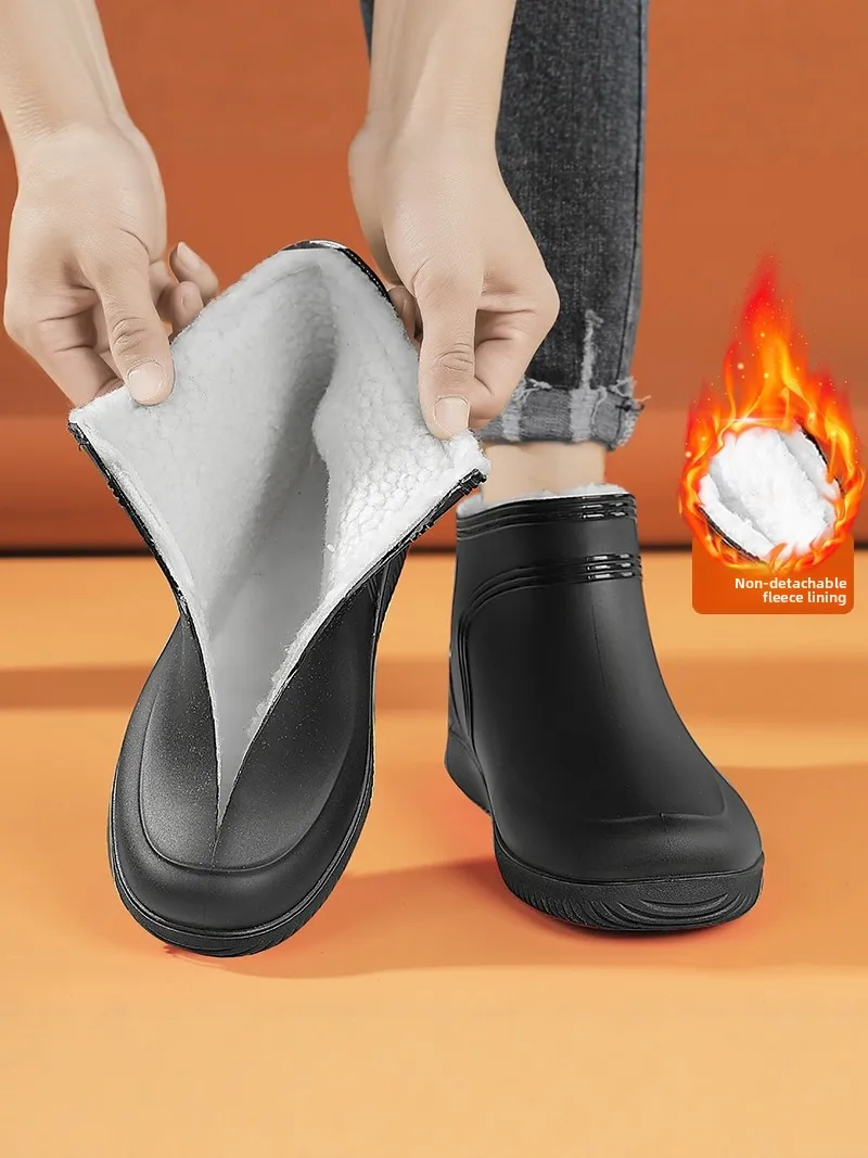 

Men's Winter Fleece Lined Rain Boots Warm Cotton Work Safety Rubber Boots Outdoor Fishing Water Shoes Special for Delivery Ri...