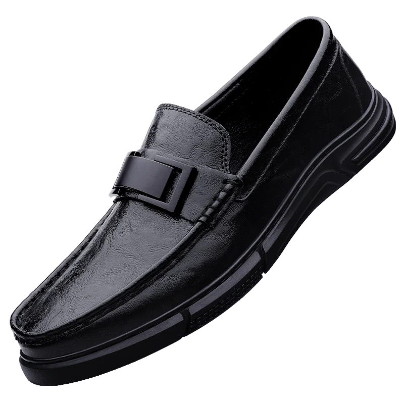 

Autumn New Hollow Breathable Loafers Wear Resistant Sole Men's Leather Casual Shoes Classic Interview Men's Business Shoes