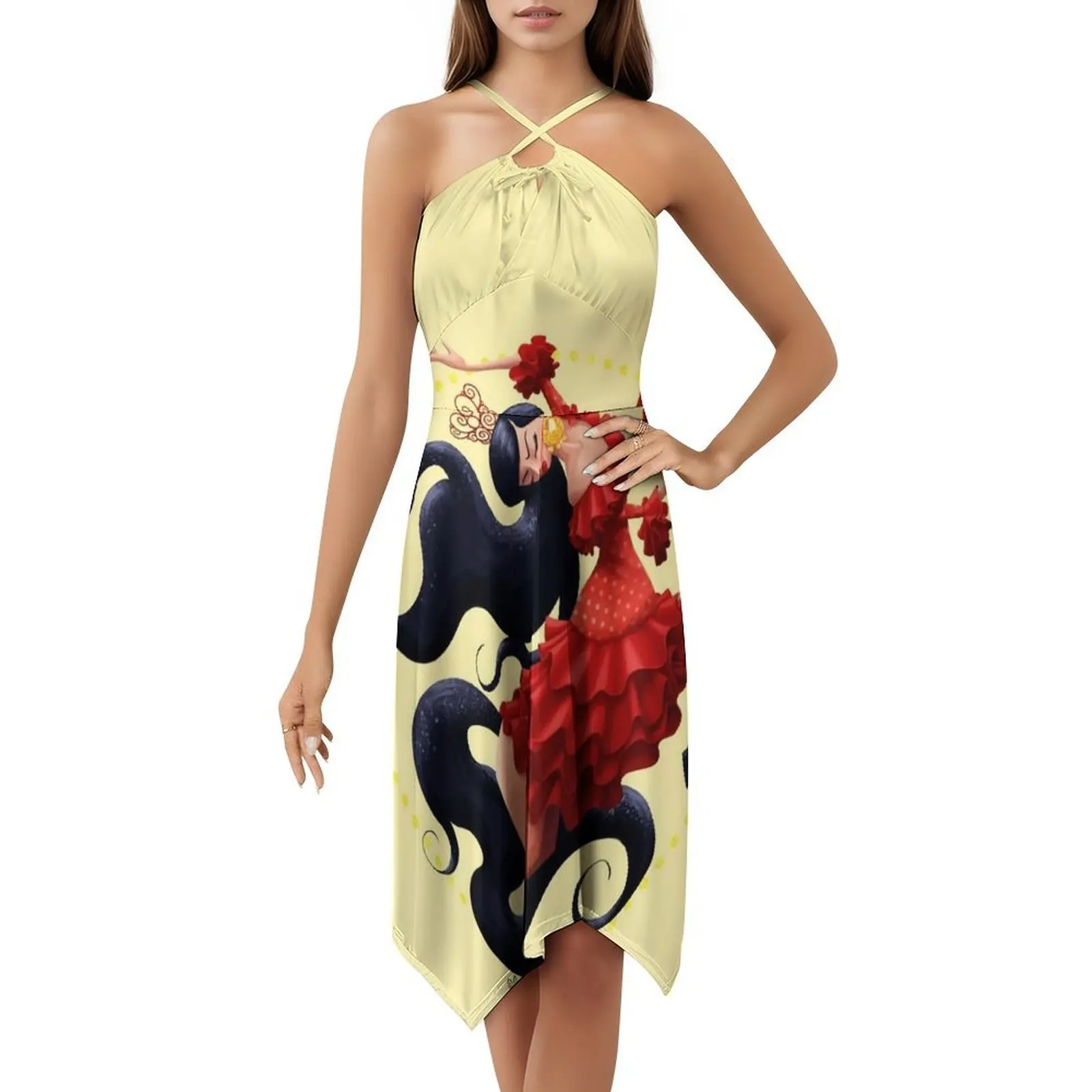 فستان قصير على طراز Preppy للراقصة الإسبانية للنساء على شكل حرف a فضفاض مناسب فستان يوم غير رسمي Centaur Centaurette Fantasy Mythology #5