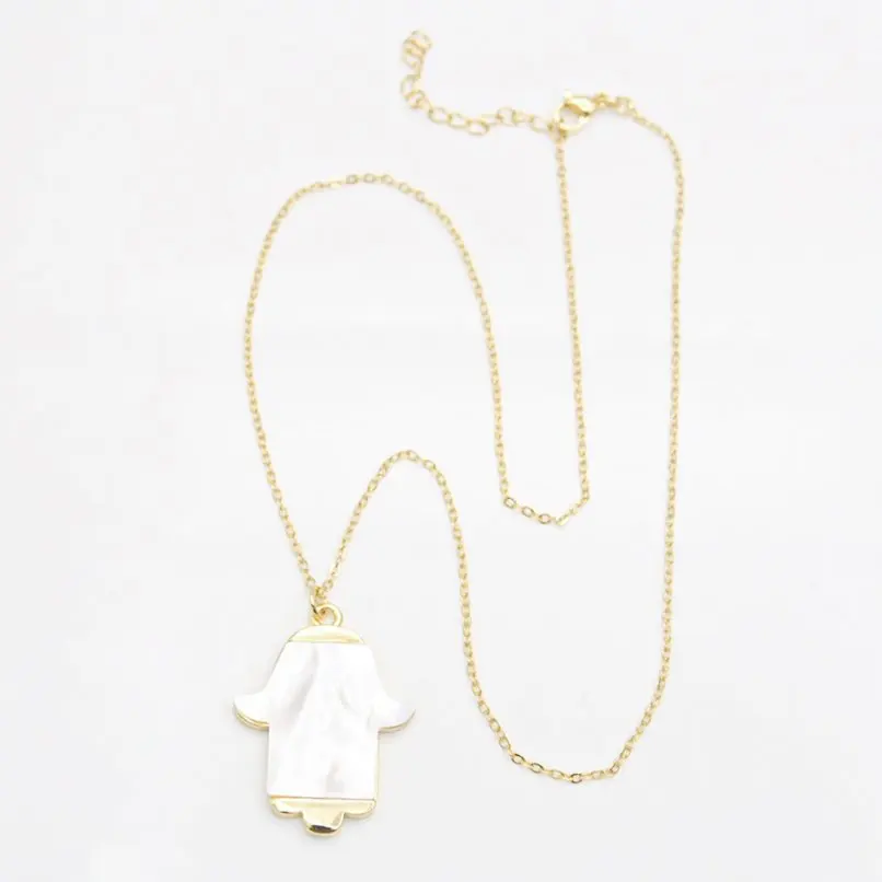 

Copper White Shell Gold Color Chain Necklace 18+2inch Jewelry Special Gift For Women