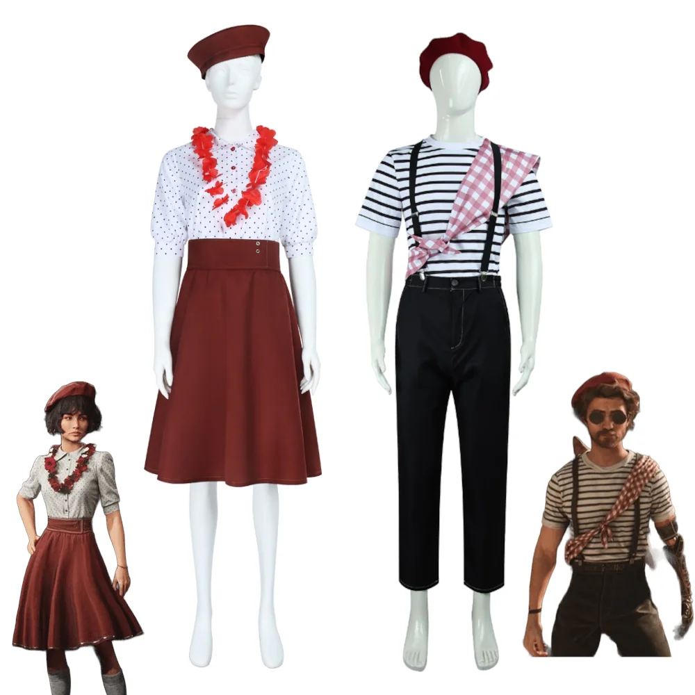 

Clair Obscur Expedition 33 Sophie Gustave Cosplay Costume Summer Skin Retro French Outfits for Couples Men Women Full Set