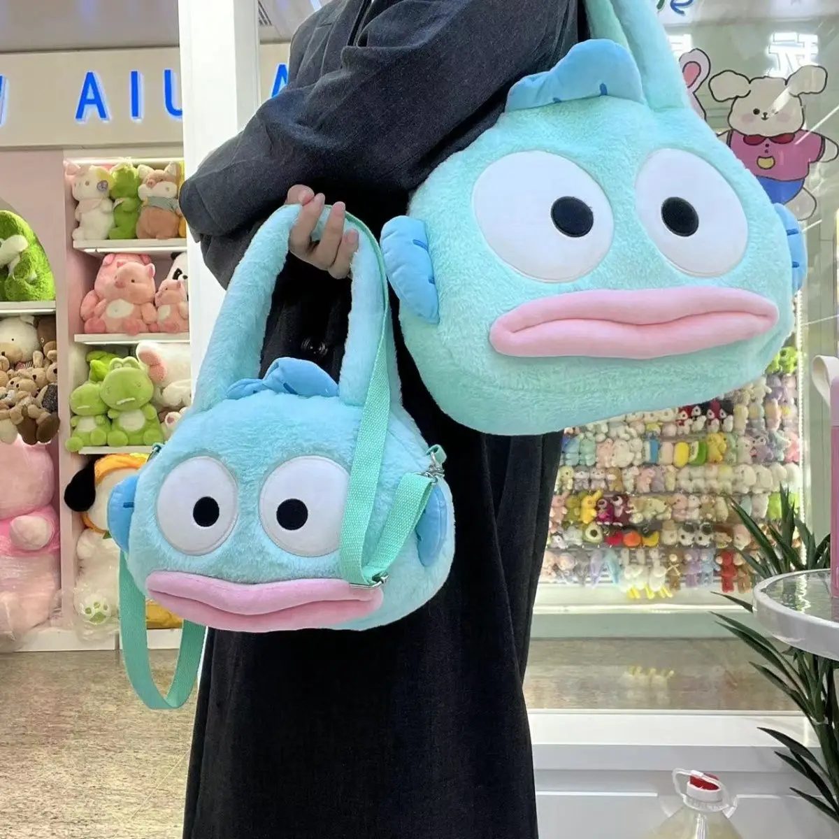 MINISO Hangyodon Anime Kawaii Ins Mode Studenten Aufbewahrungstasche Niedliche Cartoon Schöne Puppe Handtasche Girly Herz Geschenke für Kinder