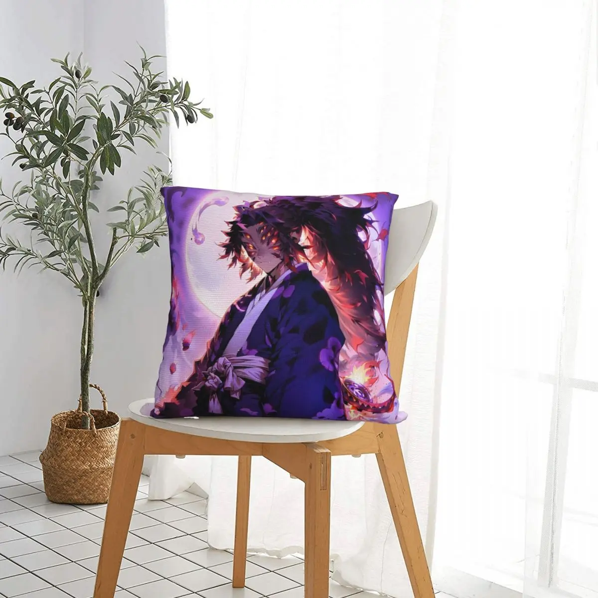 Kokushibo Square Pillow Cases Anime Demon Slayer Cushion Cover Custom Decorative Pillowcover for Home 18