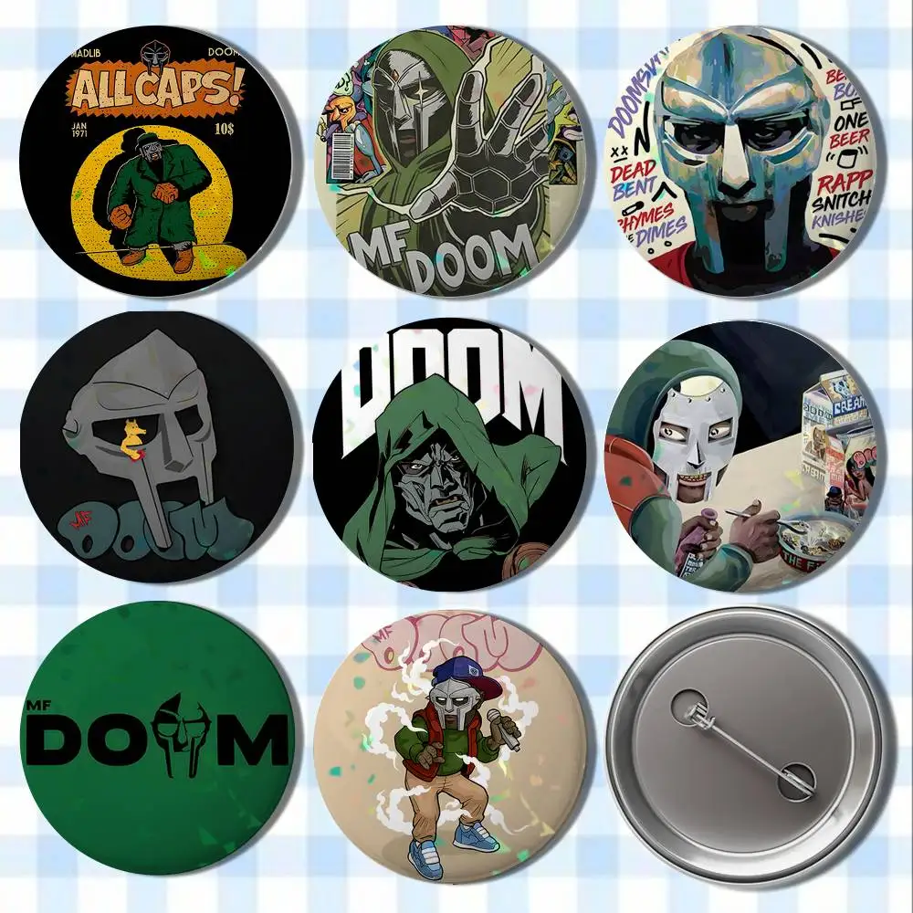 

Rapper Retro Mf D-Doom Badges Button Round Creative Pin Brooch Badge Bag Decor Accessories Fans Collect Friends Gifts