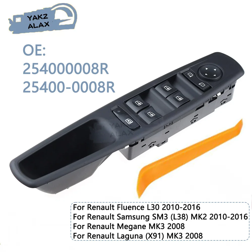 Interruptor de Control Eléctrico para Ventanas, para Renault Fluence L30, Samsung SM3 L38 MK2 2010 2011-2016, 254000008R, 25400-0008R