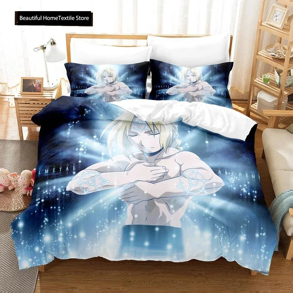 

Anime Fullmetal Alchemist 3D NEW Duvet Cover Pillowcase Bedding Set Adult Boy Girl Bedroom Decoration Single Double Large