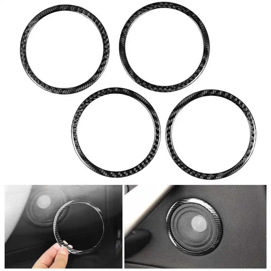 

4 шт., крышка автомобильного аудиодинамика, кольцо, накладка, наклейки, рамка из углеродного волокна, подходит для F25 X3/F26 X4/F07 5GT, автомобильные аксессуары