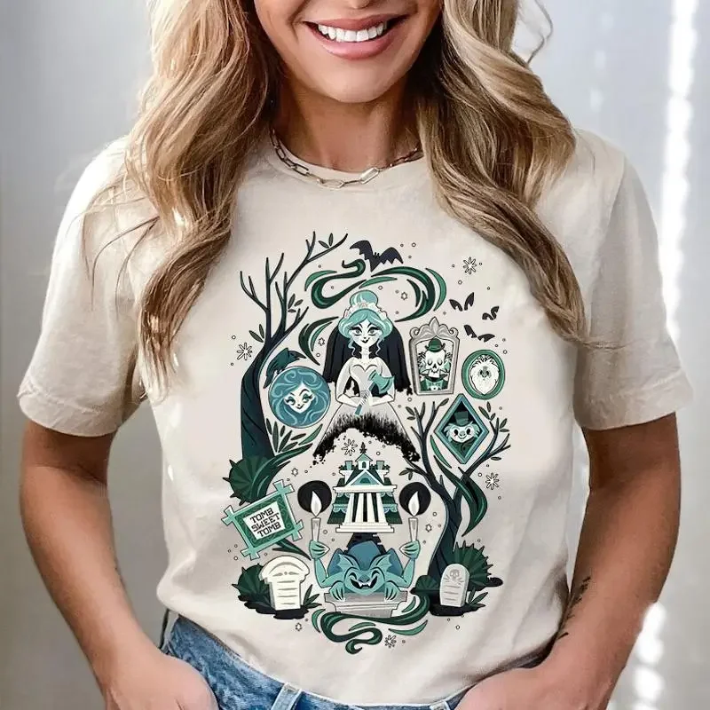 Vintage Tomb Sweat Haunted Mansion T Shirt Retro Constance Hatchaway