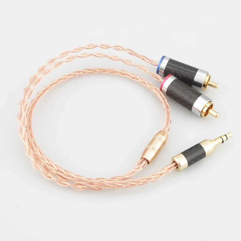 Cable de Audio HIFI de 3,5mm a 2 RCA Cable estéreo macho en múltiples longitudes para opciones de amplificador de reproductor MP3 DVD