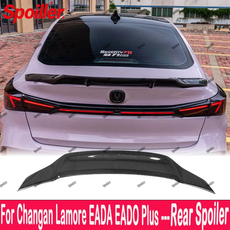 

For Changan Lamore EADA EADO Plus 2020-2023 Car Rear Trunk Wing Accessorie Real Carbon Fiber Tail Fin Rear Spoiler