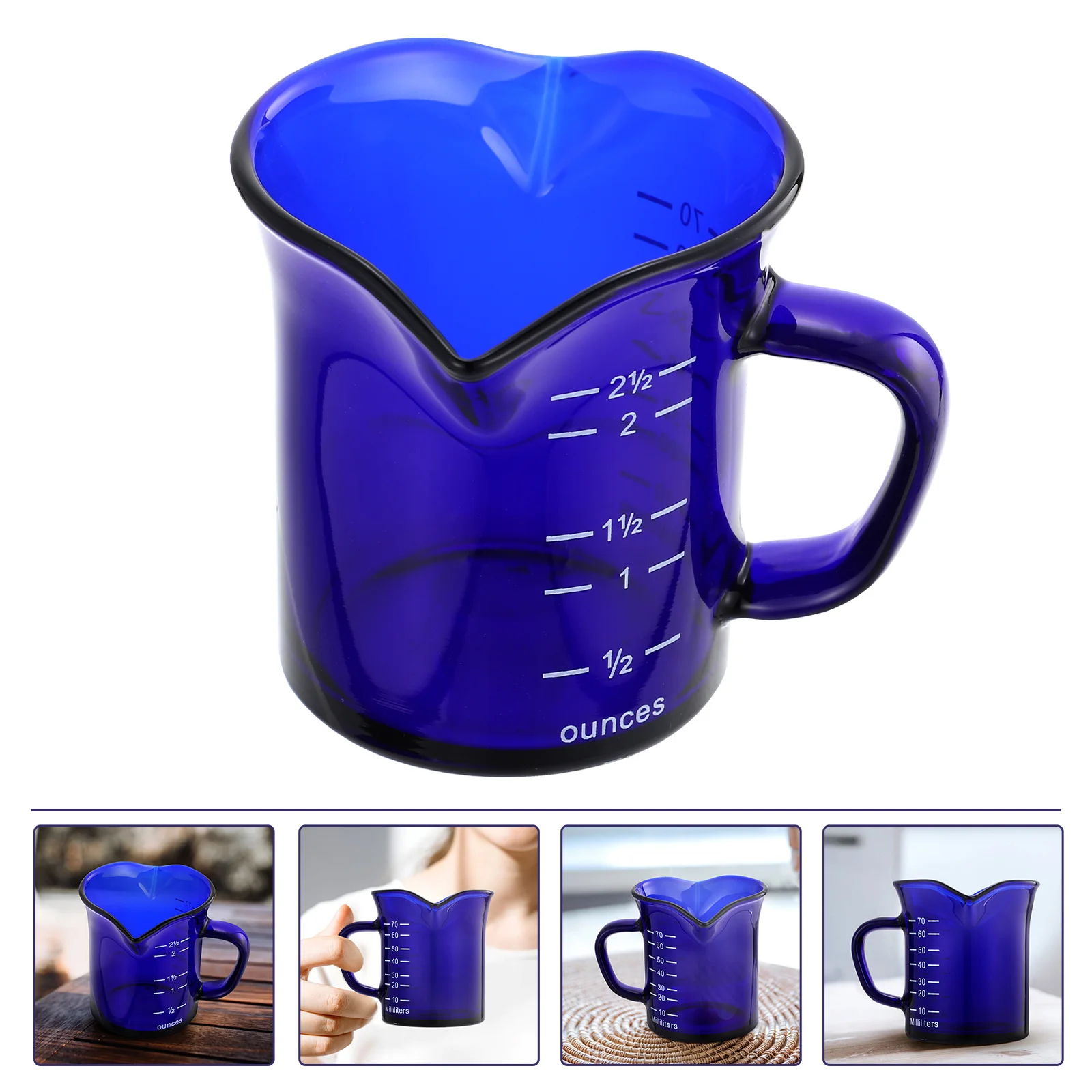 

Premium Glass Coffee Mug Smooth Easy Clean for Latte Art Coffee Bar Home Office Drinking 300ml Glass Measuring Cup