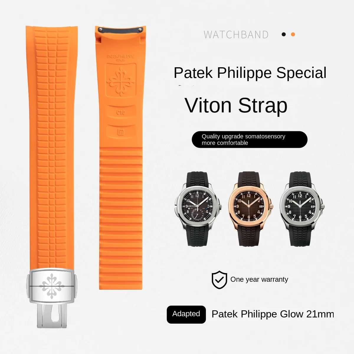 

Compatible With Patek Philippe Genuine Aquanaut Nautilus 5164/5167/5168/5968 Men Watch Fluoro Rubber Strap FKM Wacth bands