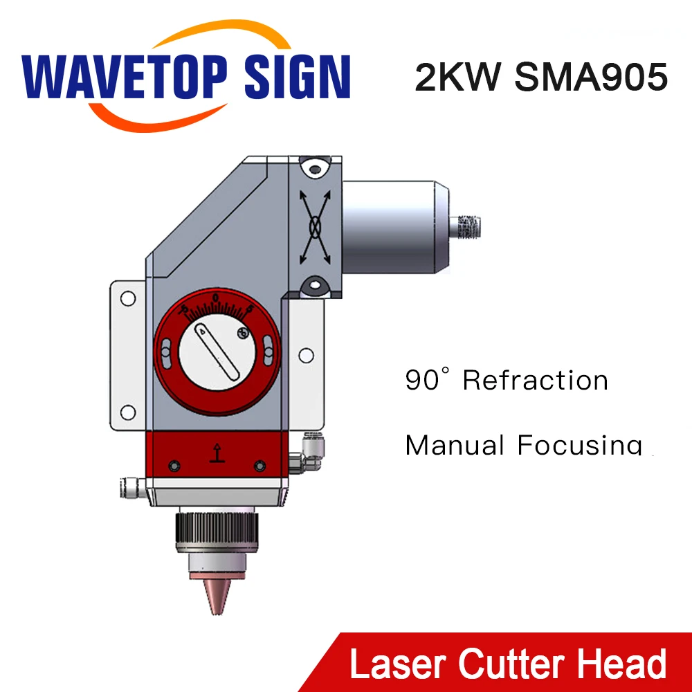 WveTopSign Laser DIY Mini Fiber Laser Cutting Head (Optical Miracles) SMA905 2KW Straight Head / 90° / QBH Head Manual