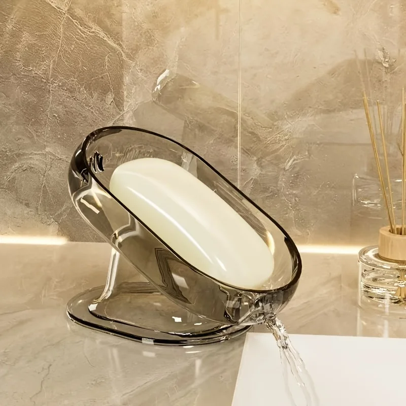Porta-sabonete Elegante e Leve - Plástico Durável, Formato Oval, Ideal para Decoração de Quarto.