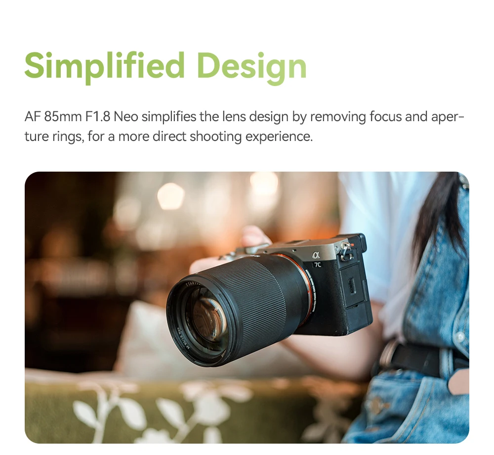 TTArtisan 85mm F1.8 NEO Vollformat-Autofokus-Porträtobjektiv für Leica Sigma L Sony E FE Nikon Z A7C A7R A7M A7S Z6 Z7 Z6III – Detail 5