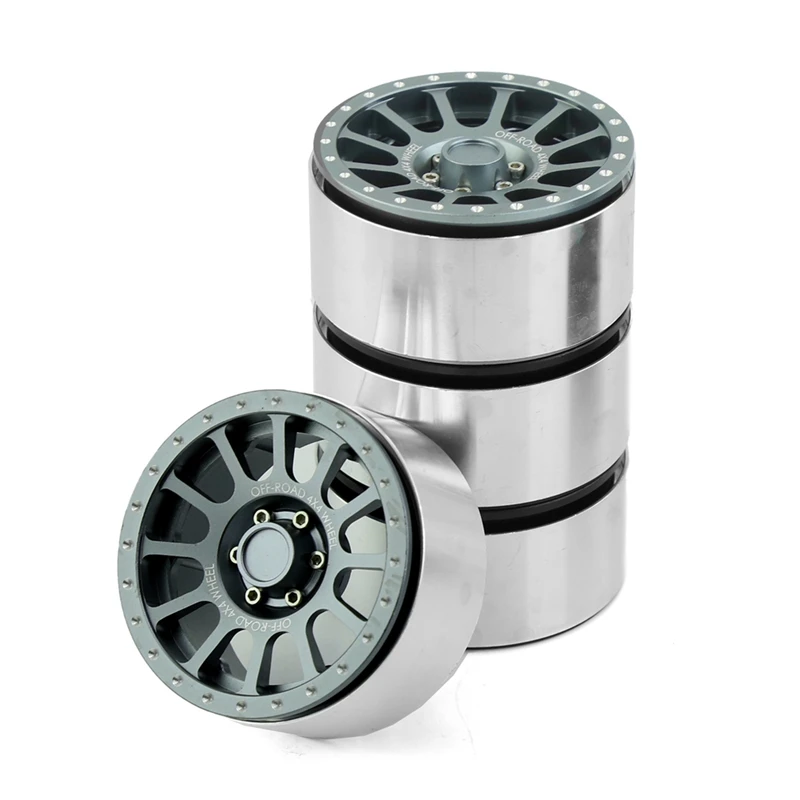 4 pçs 2.6 Polegada metal beadlock roda aro hub para 1/8 1/10 rc rastreador carro traxxas trx4 axial scx10 wraith rr10 capra