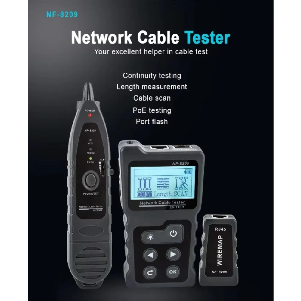 [100% nouveau] NF-8209 RJ45 traqueur de câble POE réseau vérificateur de fil testeur de câble Test réseau outil de numérisation câble Wiremap testeur Utp