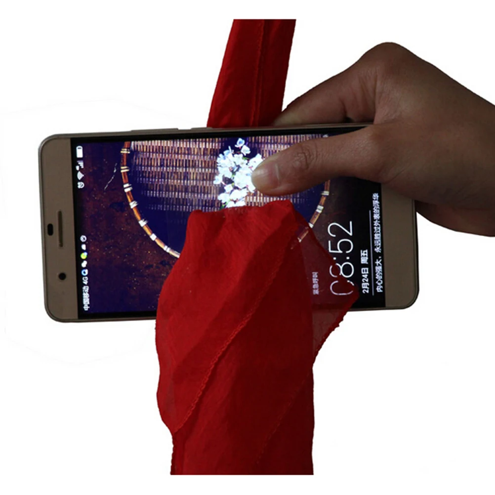 Magic Red Silk Thru Phone by Close-Up Street Magic Trick Show Prop Tool