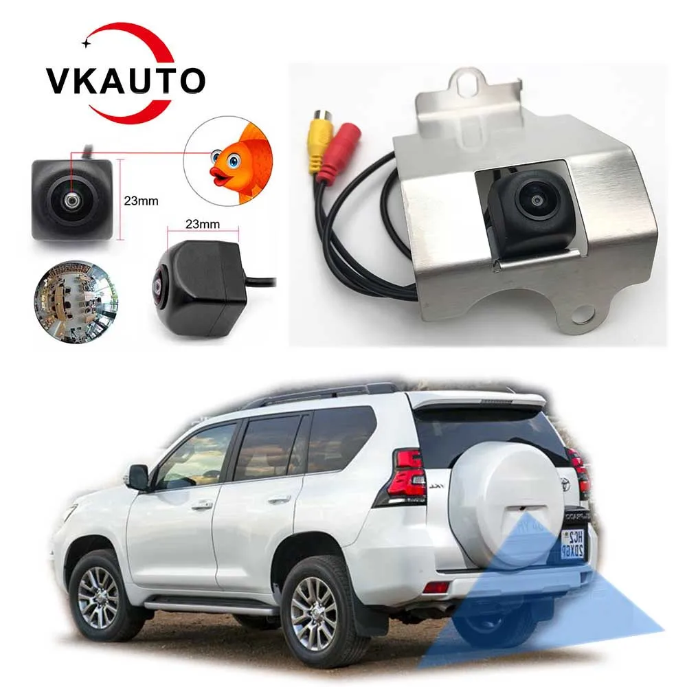 

VKAUTO Fish Eye Rear View Camera For Toyota Pardo 150 With spare tire cover install Reverse Parking Backup Camera AHD Cvbs