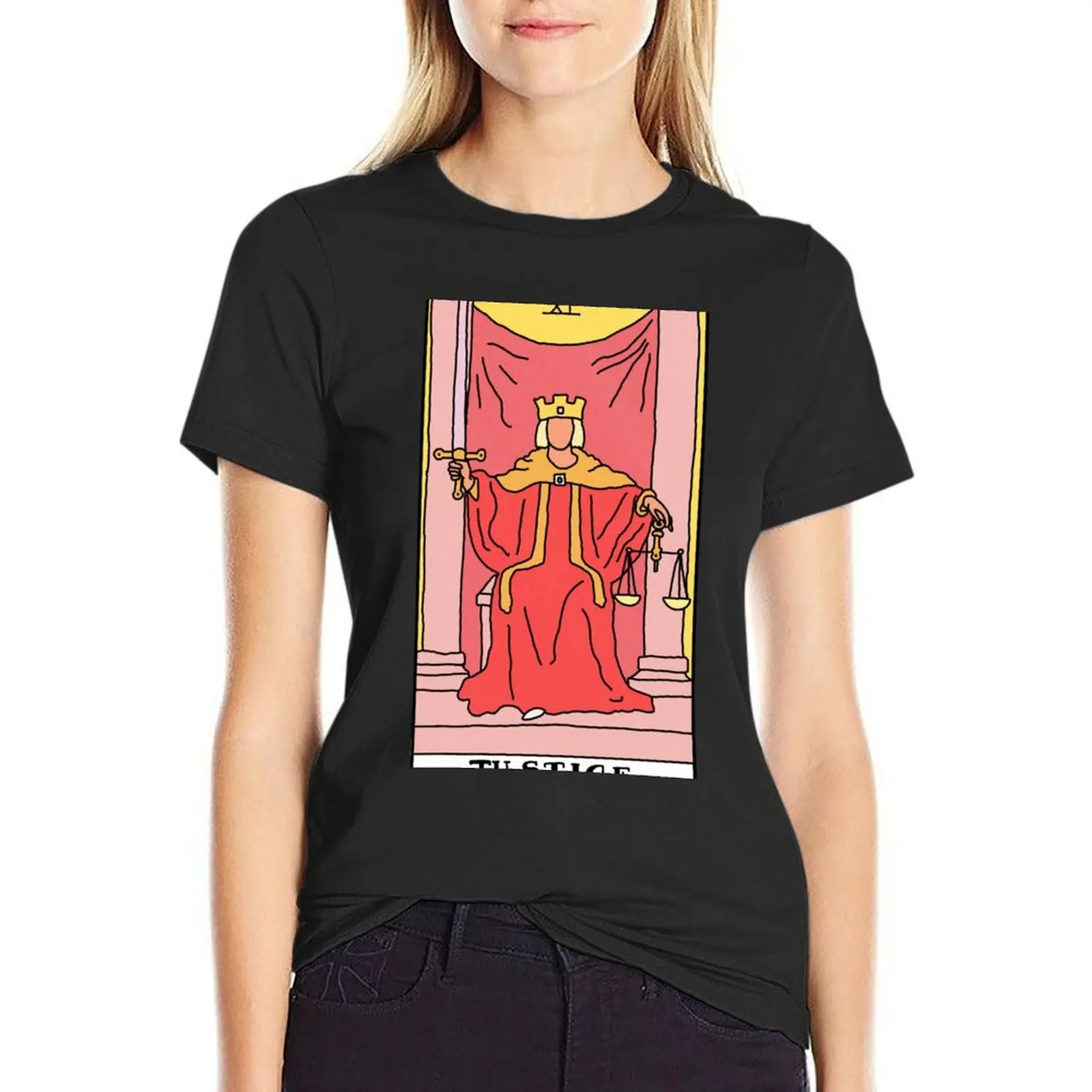 

Justice Tarot Card T-Shirt cute tops Blouse T-shirts for Women