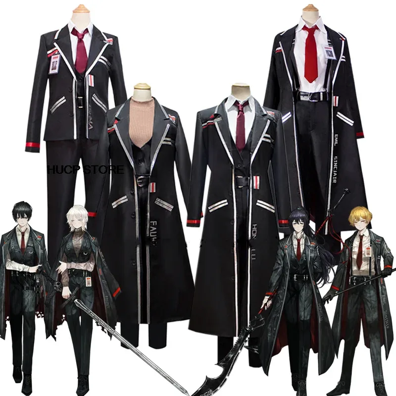 DY20Game Limbus Company Yi Sang Hong Lu Faust Cosplay Costume Black Uniform Cloak Anime Role Play Halloween Carnival Christmas P