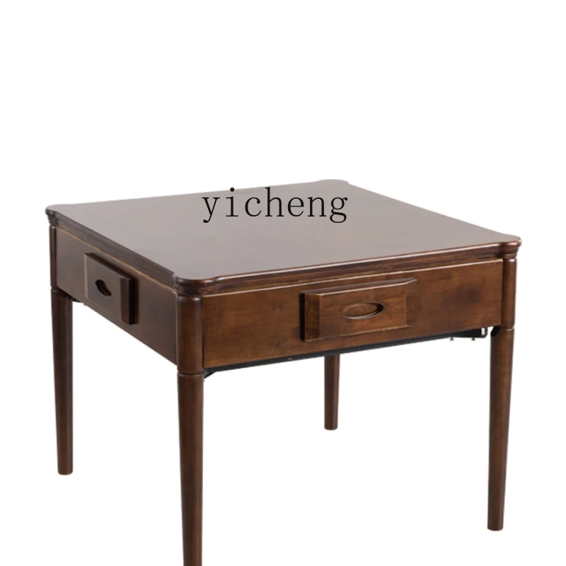 

Zk New Chinese Rubber Wood Automatic Mahjong Table Household Dining Table Chess Double-Use Electric Solid Wood