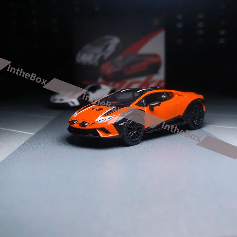 SPARKY 1/64 Huracan Sterrato Combo Set White & Orange Diecast Model Car Collection Limited Edition Hobby Toys