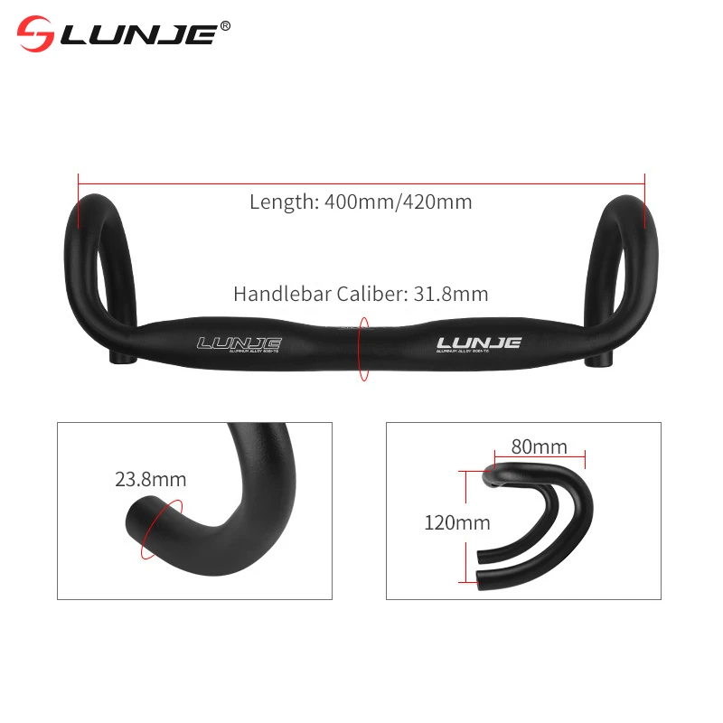 

Ultralight Road Bicycle Handlebar 25.4 31.8 Outer Drop Bar Aluminum Alloy 380/400/420mm Bike Handlebar