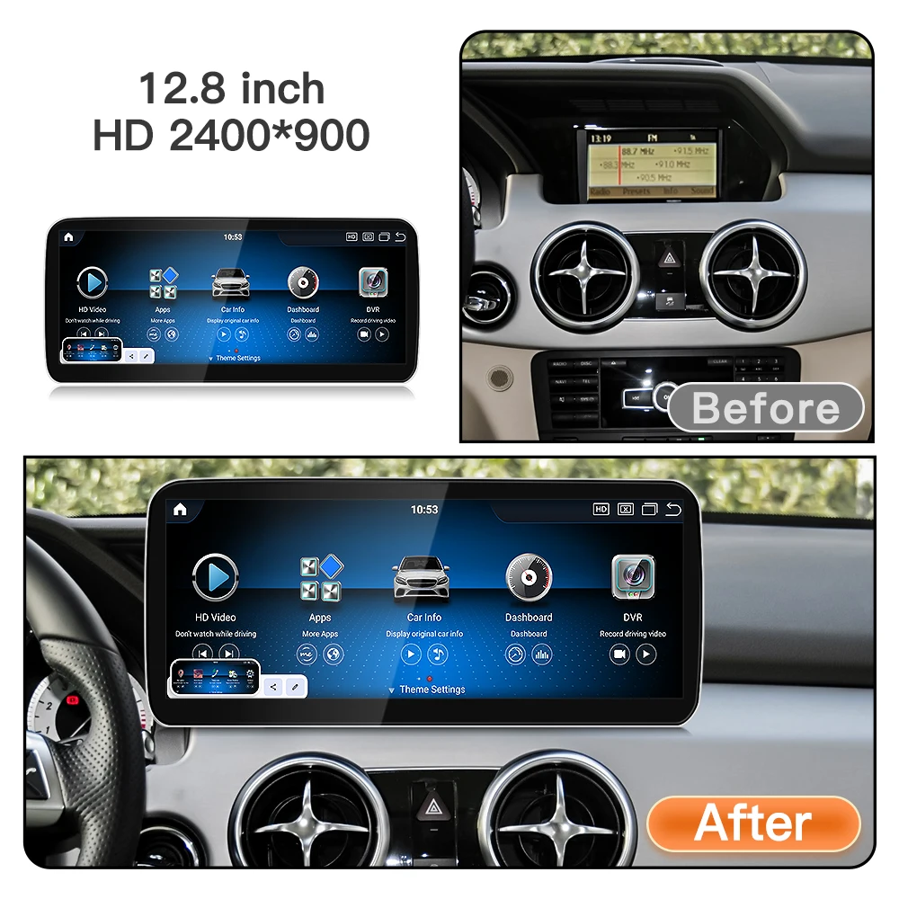 stwei Android 16 Snapdragon 665 10.25 12.8inch Screen For Mercedes Benz GLK class NTG 4.0 4.5 X204 CarPlay Video Players
