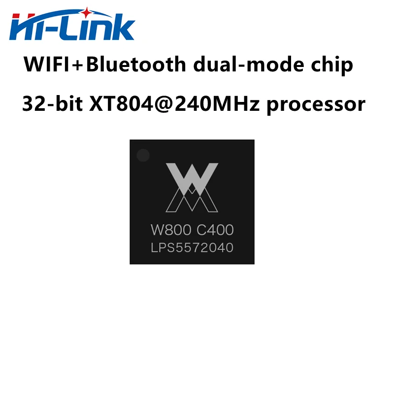 Hi-Link New W800 Chip Dual-core 32-bit WiFi Bluetooth Dual-mode SoC Chip IoT Wireless Communication System Test