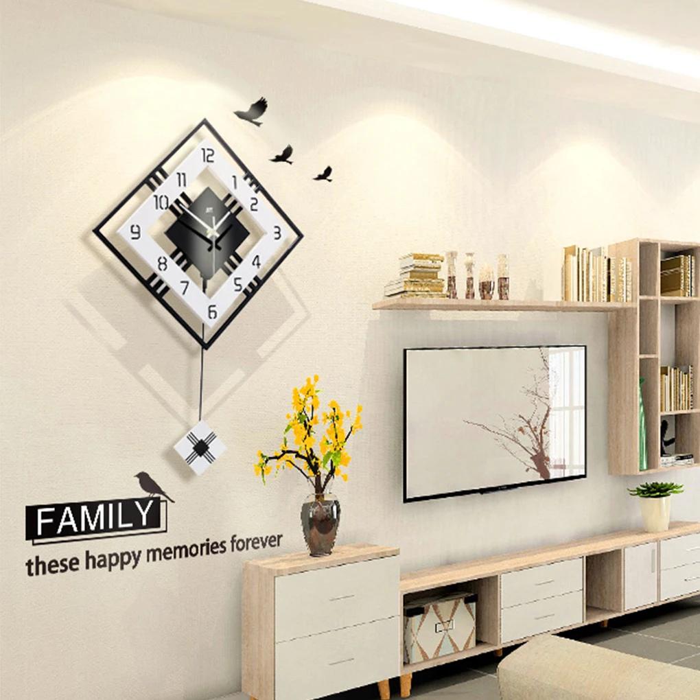 Large Square Decorative Clock Easy To Read Multiple Functions Durable Construction Silent