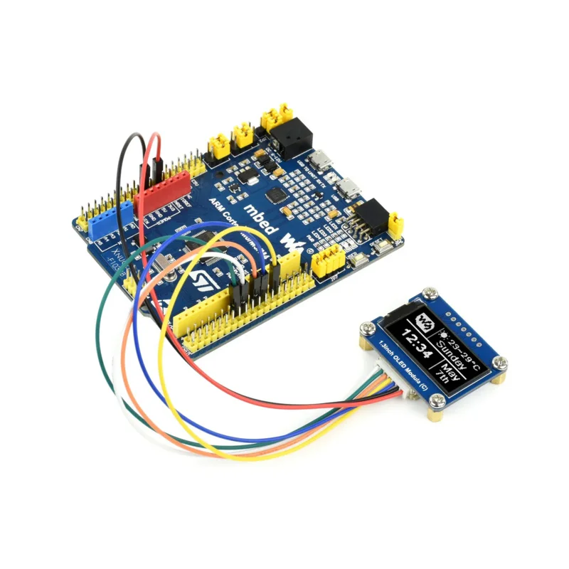 Module d'affichage OLED pour Raspberry Pi, 1.3 pouces, couleur d'affichage noir et blanc, résolution 64 × 128, interface éventuelles I/I2C, carte Ardu37