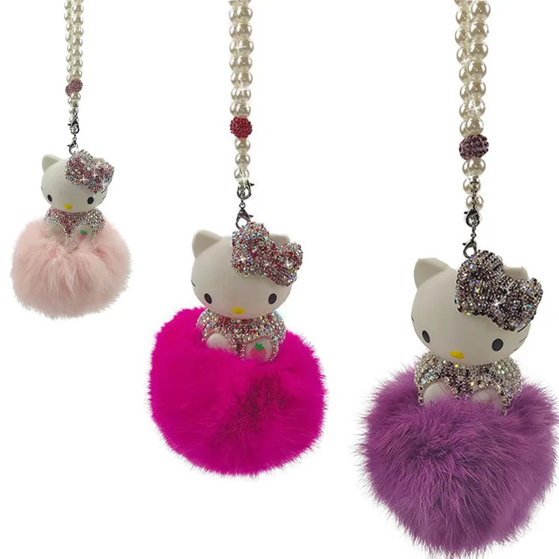 Hello Kitty Car Accessories Competitive Products Plush Pendant Interior Supplies Cartoon Jewelry Girl Festival Gift In Stock