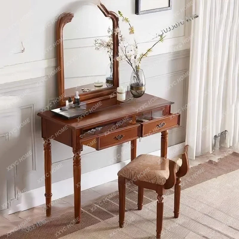 Salon Storage Vanity Table Wooden Aesthetic Drawers Dresser Space Saving Beauty Entertainment Muebles Trendy Furniture