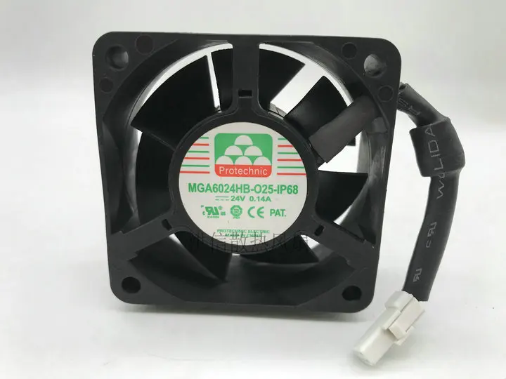 Original MGA6024HB-O25-IP68 24V 0.14A 6CM 6025 Advanced dustproof and waterproof fan